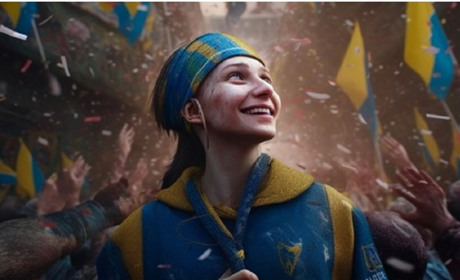 Із жовто-блакитними прапорами