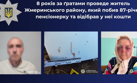 Вісім років позбавлення волі за побиття та пограбування 87-річної жительки Жмеринського району