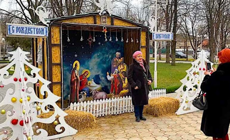 У главного собора Измаила установили рождественский вертеп (видео)
