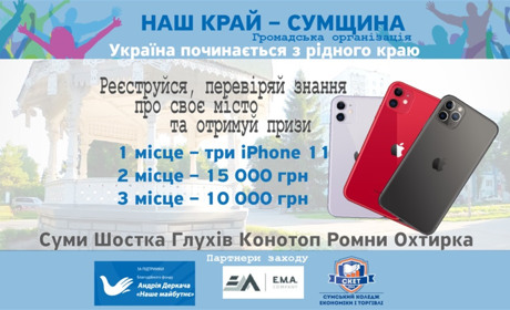 Iphone 11 та грошові призи за знання рідного краю