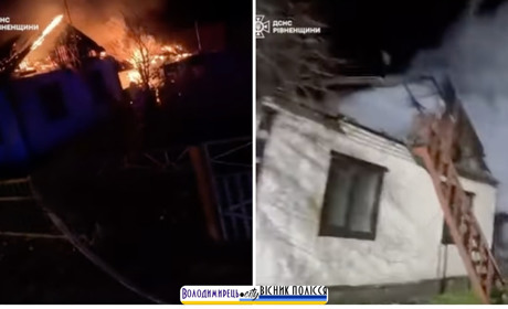 В центрі Полиць сталася пожежа