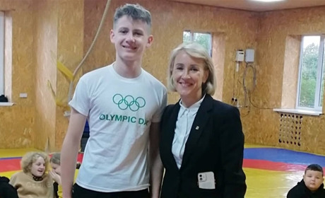 «Олімпійський урок» з Ніною Лемеш для спритних вертіївських борчуганів