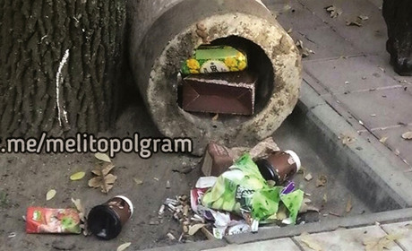 Город узнает антигероев: кому в мелитопольском парке урны мешают