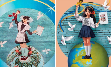 У Старокостянтинівському ліцеї оновили фасад: тепер тут є новий символ закладу