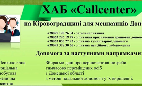 Callcenter надає допомогу переселенцям з Донеччини на Кіровоградщині: контакти