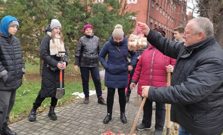 Учні Барської школи №4 висадили 500 цибулин тюльпанів, гіацинтів, крокусів та нарцисів
