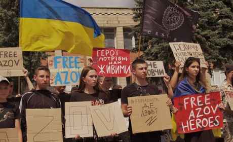 “Свободу полоненим!” У Тростянці вперше пройшла акція на підтримку військовополонених