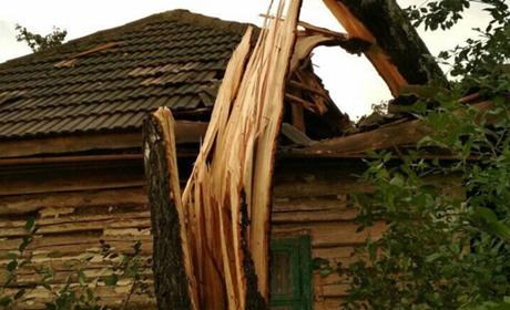 Буревій на Корюківщині. Повалені стовпи, дерева, зірвані дахи. Оновлено