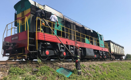 У Мамаївцях загорівся тепловоз