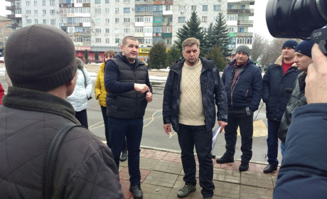 В Торецке митинговали горняки шахты имени Святой Матроны 