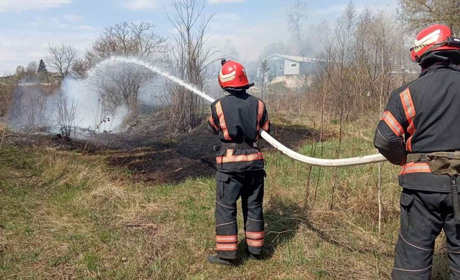Вигоріло понад 10 гектарів трави та будматеріали, ледь не загорілись будинки - пожежі біля Мамаївців