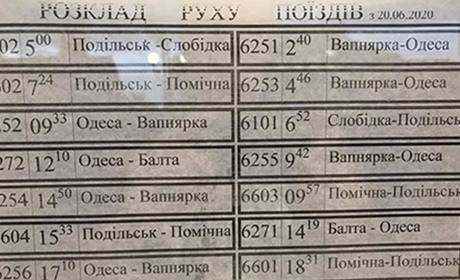 Електричка з Одеси до Балти курсуватиме через день (оновлено)