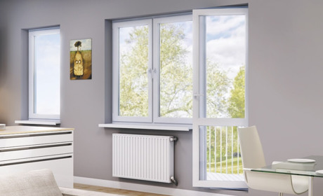 Металлопластиковые двери на балкон из профиля VEKA