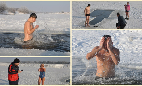 Фоторепортаж у -15°C: де та хто наважився купатись в Сарнах на Водохреще 