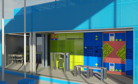 Дивіться на павільйон Дому Європи, який може приїхати до Сватово цього літа