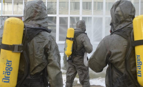 Рятувальники усунули витік аміаку на одному з підприємств Чернігова. Це була тренувальна операція