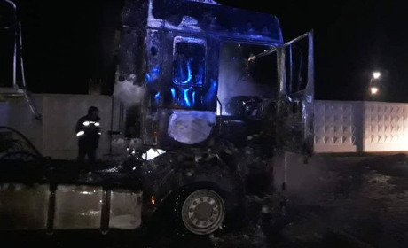Поблизу Соснови горів вантажний автомобіль DAF