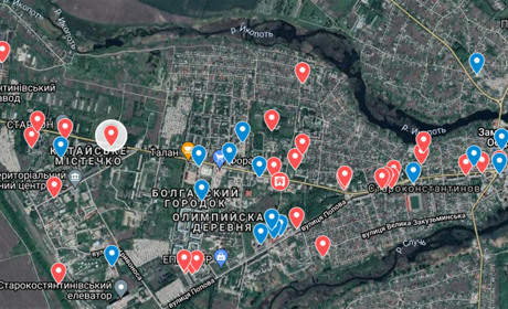 На інтерактивній карті можна знайти найближче сховище у Старокостянтинові