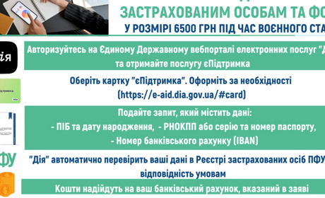 Як отримати допомогу застрахованим особам та фізичним-особам підприємцям у розмірі 6500 гривень