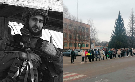 Гадяч на колінах зустрів свого загиблого земляка — героя Богдана Параку