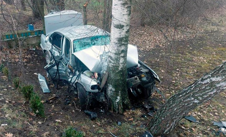 На Житомирщині п’яний водій на BMW врізався в бетонний блок, а потім дерево: постраждали четверо