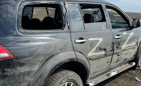 У Мелітополі розстріляли автомобіль російських військових
