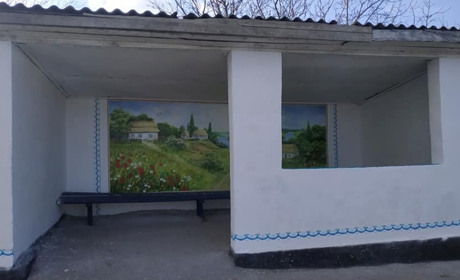 Переселенка розмалювала зупинку у селі Раштівка