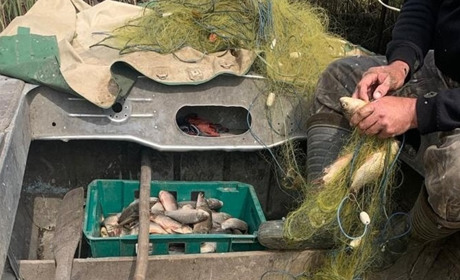 Рибалка з Біляївки попався на браконьєрстві. Чоловік ловив рибу під час нересту забороненими сітками