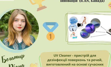 Випускниця Старокостянтинівського ліцею отримала золоту медаль на змаганнях винаходів у Канаді