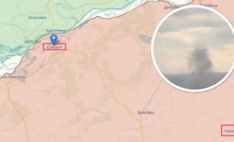 В Олешках палав склад БК росіян