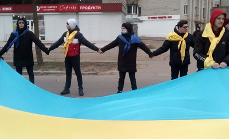 Як День Соборності відзначали в Новій Каховці торік (фото, відео)