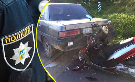У Переяславі 12-річний хлопець на мопеді влетів у авто та отримав відкриті переломи й травми