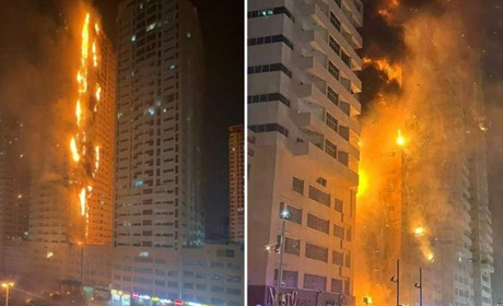 У 36-поверховій будівлі житлового комплексу Ajman One спалахнула масштабна пожежа