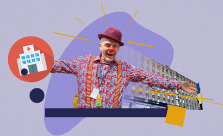 Лікувати сміхом. Як польський лікарняний клоун допомагає українським переселенцям