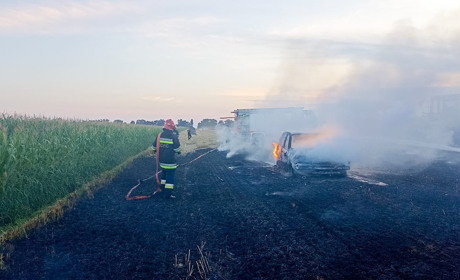 Пожежа поблизу Кагарлика: горіли стерня і автівка