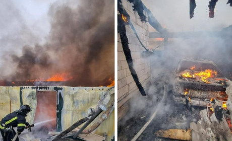 У селі Дачне сталася пожежа: горіли будинок, гараж та автобоміль. Причину займання встановлюють