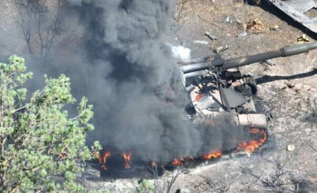 На Луганщині артилеристи 45-ї бригади ЗСУ "мініснули" у росіян самохідну гаубицю "Мста-С"