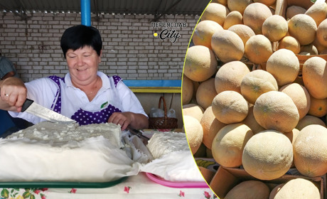 Базар у Переяславі за неймовірної спеки: великий попит на сало з домашніми огірками й помідорами