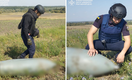 У полі на Сумщині піротехніки ДСНС знайшли не розірвану авіабомбу