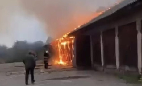 Пожежа в Дягові: знищено покрівлю господарчої споруди та пошкоджено зерно