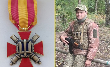 Захисник Данило Кузьменко з Переяславщини отримав медаль "Хрест ракетних військ і артилерії"