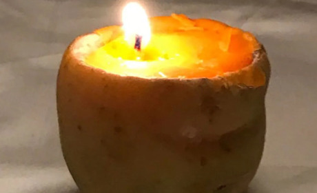 Як зробити свічку із картоплі