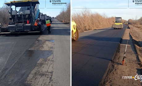 Дорожники «залатали» діри на автошляху Р-44 Суми-Полтава-Глухів
