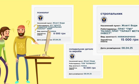 Шукаєш роботу в Жовтих Водах? Дивись нові вакансії від центру зайнятості та сайтів пошуку роботи