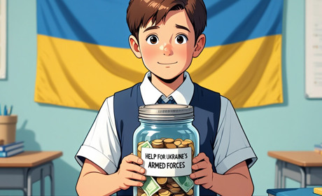 Маленьке серце – велика справа: третьокласник із Перейми зібрав кошти для ЗСУ