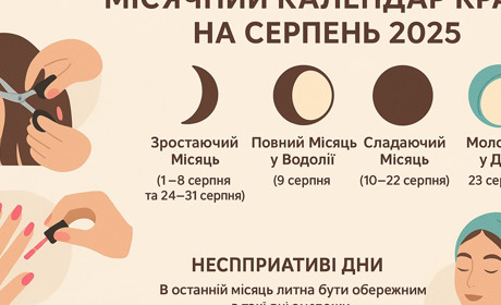 Місячний календар краси на серпень 2025: найкращі дні для процедур