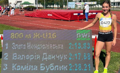 Фастівчанка Злата Мондзолівська виборола три золоті медалі на чемпіонаті України з легкої атлетики