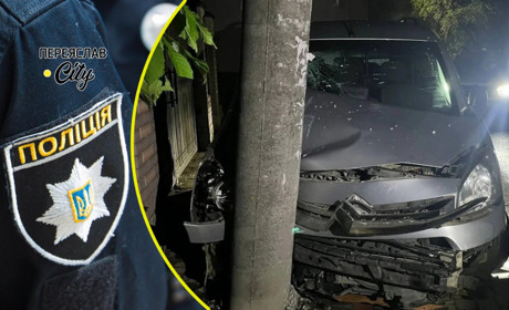 На Переяславщині нетверезий водій збив електроопору: хроніка поліції