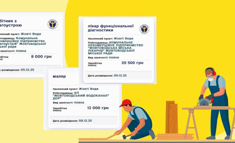 Свіжі вакансії тижня у Жовтих Водах: зарплати від 8 000 до 70 000 грн