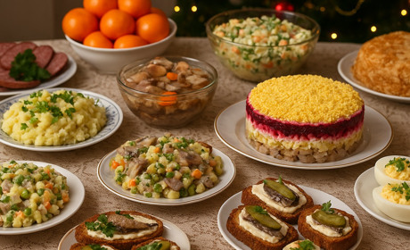 Новорічний стіл 90-х: топ страв, які створювали смак Нового року минулої епохи